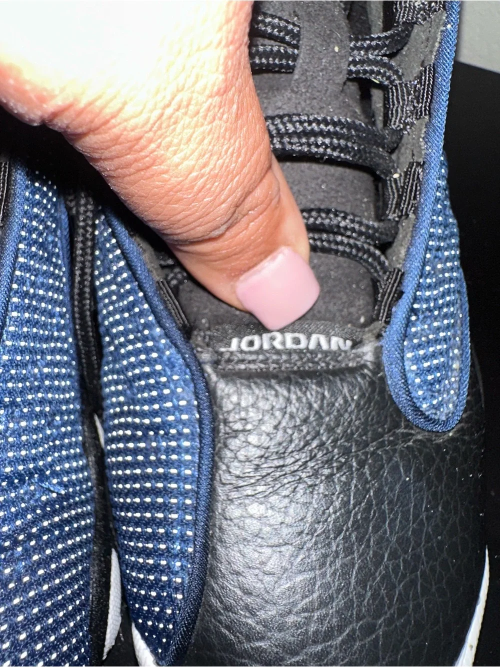 Jordan Kids Black and Navy Blue Basketball Sneakers